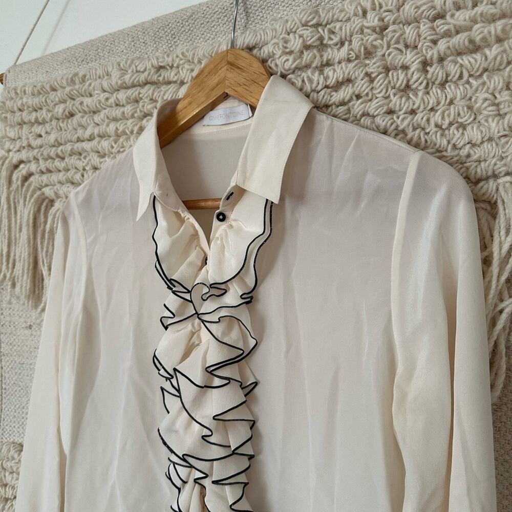 Anne Fontaine Elouane Ruffle Silk Blouse - Picture 2 of 8